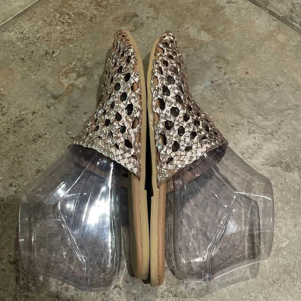 Coconuts By Matisse Island Gold Woven Leather Every Sandal Mule Shoe Womens 6M